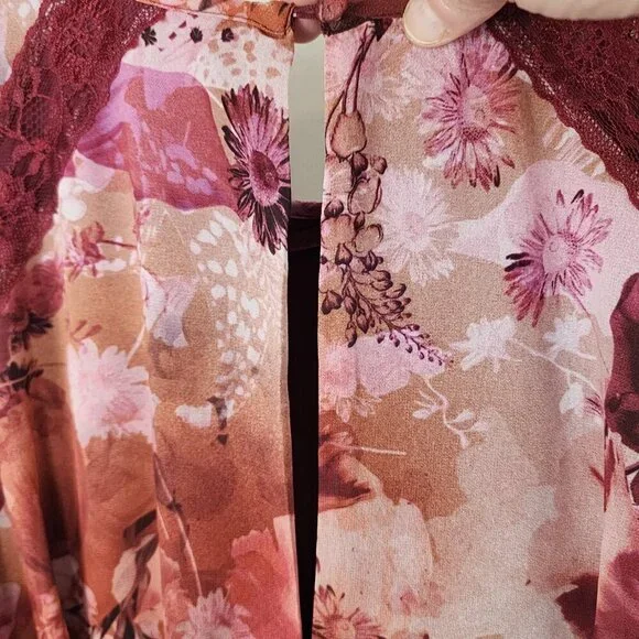 NWT BHLDN Camila Long Sleeve Chiffon Mini Dress Pink Medium - Picture 12 of 16